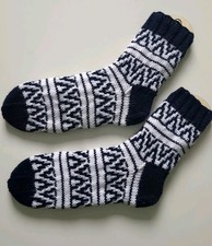 Hand Knitted Women wool socks, size 6-7 Uk