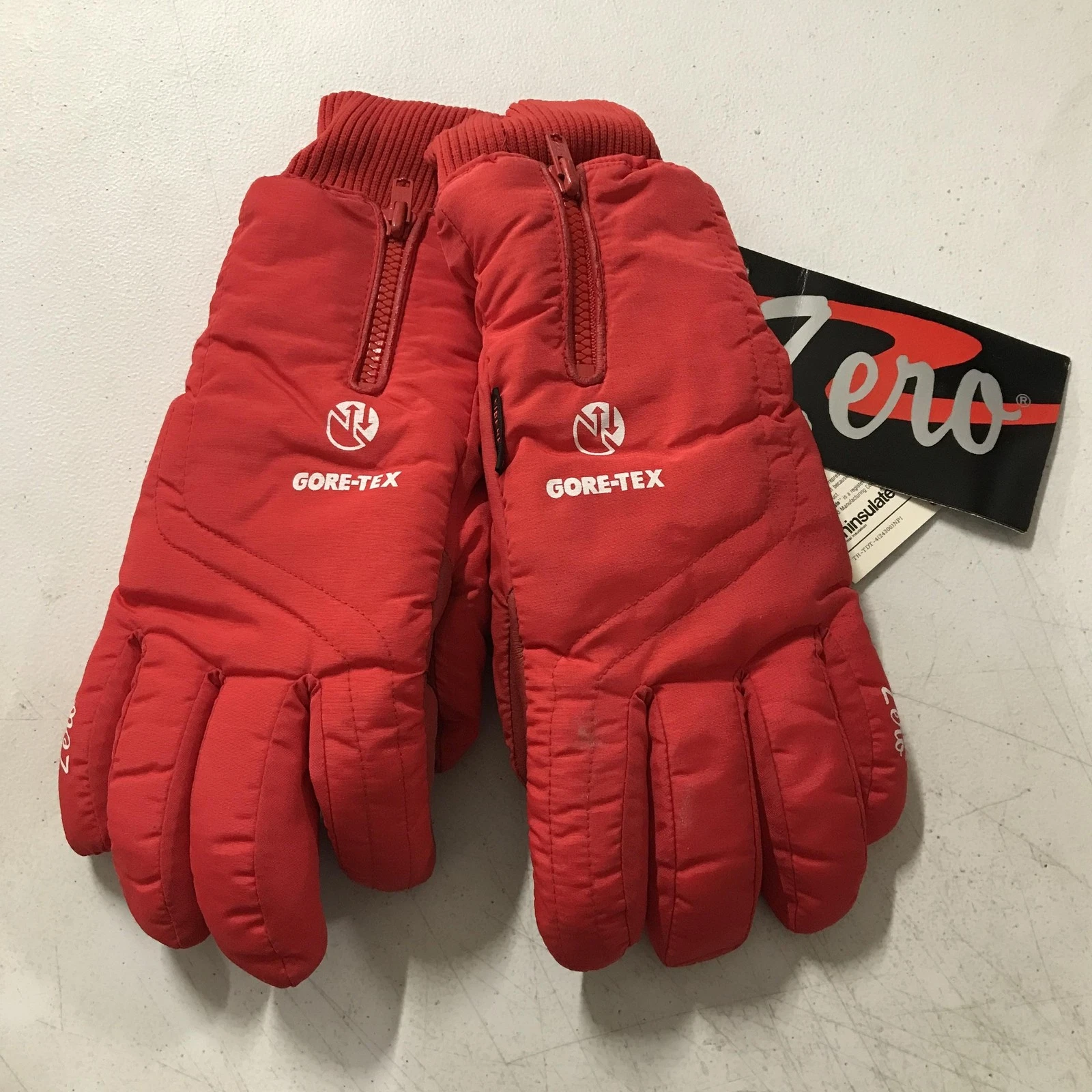 Vintage Zero Gloves Mens Small Red Leather New Made with GORE-TEX Thinsulate Ski