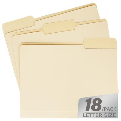 Manilla File Folder 1/3 Cut Tab Letter Size Storage Organizer Office 18 Box