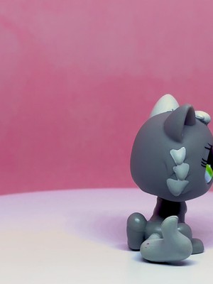 LPS Hasbro Grey Kitten Cat #1035 - Authentic Littlest Pet Shop | eBay