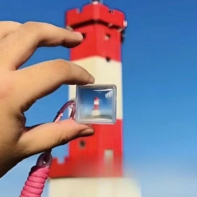 1PC Blank Acrylic Pixel Filter Keychain Clear Frame Keyring Bag Pendant
