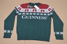 Guinness Fairisle Christmas Jumper 100% Cotton M Medium Chest 99-104cm 39-41"