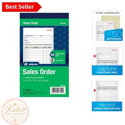 Quality Carbonless Sales Order Booklet - 50 Sets, Ruled for Professional Use