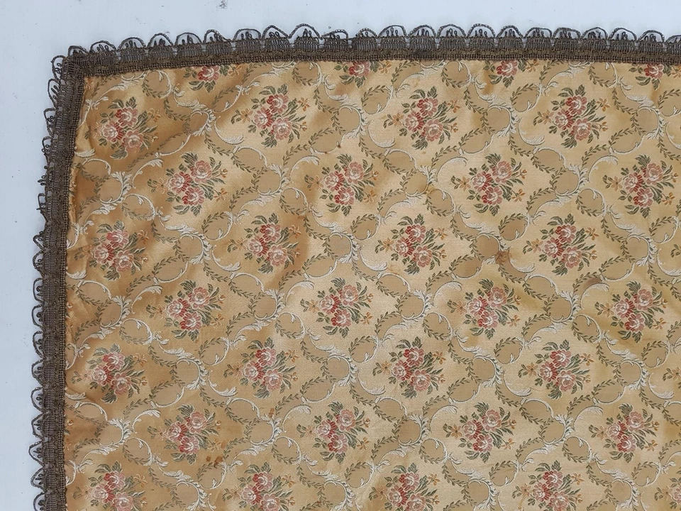 Vintage French Silk Brocade Floral Table Runner 150x66cm - Image 3 of 4