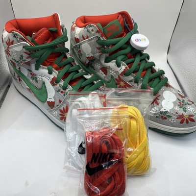  Size 11 Nike Concepts x Dunk PRM SB High Ugly Christmas Sweater W/ Extra Lace