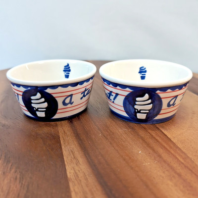Anthropologie Le Biscuit Ice Cream Bowls Set of 2 ''A Tasty Treat For You To Eat''