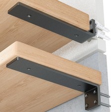 6 Pack 4 Inch Shelf Brackets, Black Matte Finish, Thick Steel, Easy-to-Install