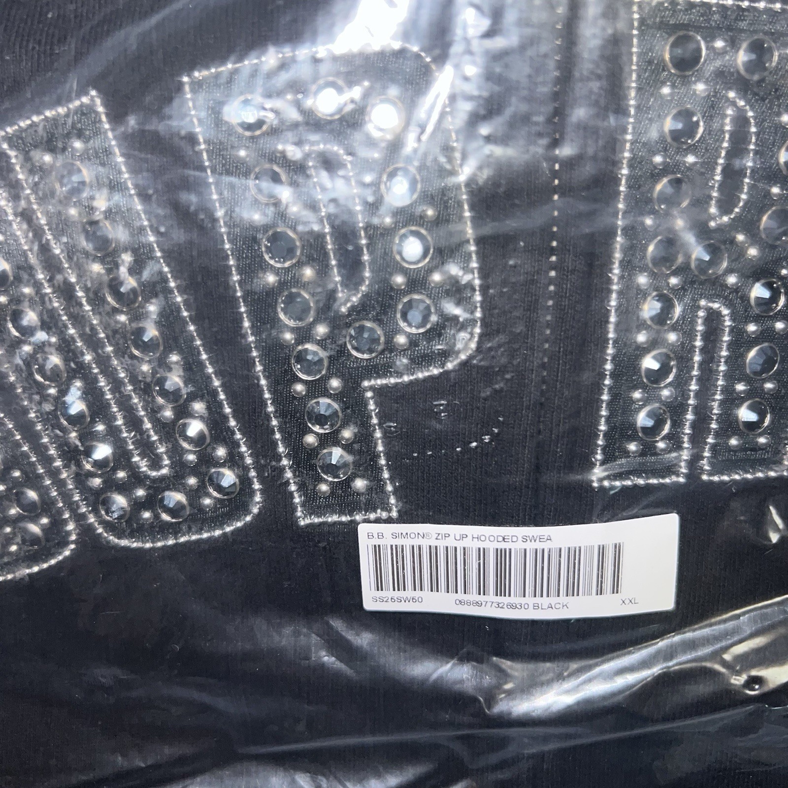 Supreme b.b. Simon Zip Up Hooded Sweatshirt Black Size: XXL image 4