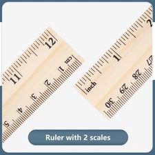 40 Pack Wooden Ruler 12 Inch, Rulers Bulk Wood Measuring Ruler for Students T...