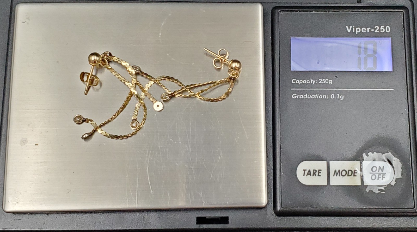 Diamond set 14K Solid Yellow Gold Dangle/Drop Sty… - image 10