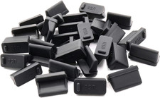 30 Pcs Silicone USB Cap Port Cover anti Dust Protector for Female End Black