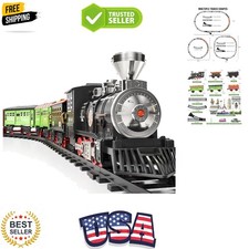 Large Train Set - Kids Electric Train Toy with 3 Way Smoke Locomotive, Light ...