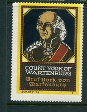 Count York of Wartenburg Reklamemarke Poster Stamp
