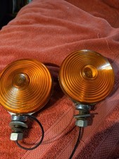 Vintage Set Dietz 275 Double Amber Pedestal Light Assembly Sae-istp-70 Dz 77-276
