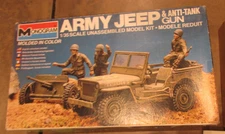 Army Jeep & Anti-Tank Gun 1:35 Scale Military Model Kit Monogram 6302