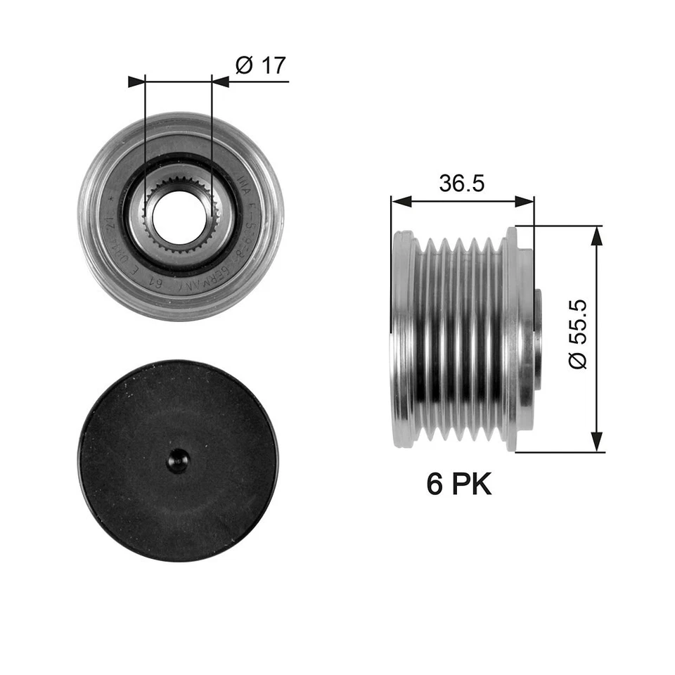 Roue libre d'alternateur GATES pour MERCEDES-BENZ - Photo 1/1