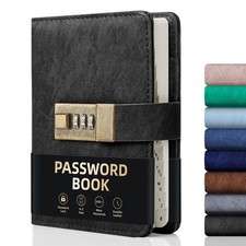 WEMATE Password Book with Lock, Password Book with Alphabetical Tabs 600 Pas...