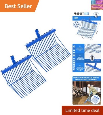 2 Pack Manure Fork Replacement Head Metal Pitchfork Horse Manure Rake Garden ...