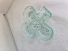 Indiana Glass Tiara Green  Trinket  Ring Nut Dish Clover Club  #A