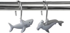 12pcs Shark Shower Curtain Hooks Decorative Shower Curtain Hangers Cute Shark...