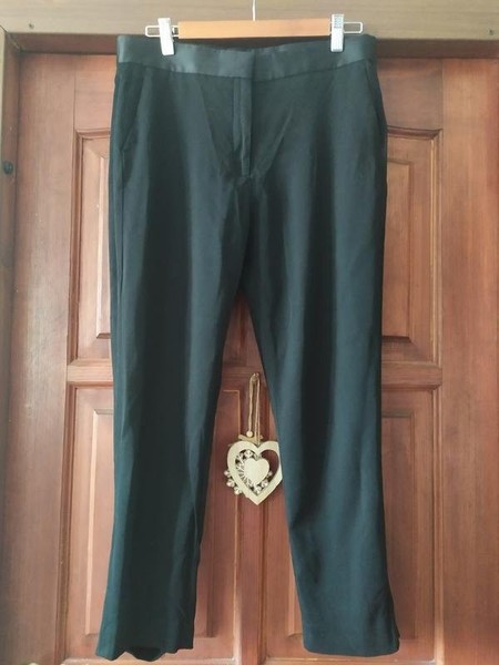 Women Sandro Trousers Black Viscose 36 / S #NTZY