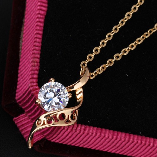 Women Necklace Hollow out Spiral Shape Temperament Dazzling Zircon Chain - Picture 9 of 12