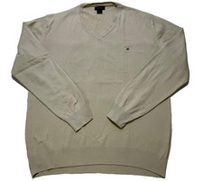 GANT MEN  S BEIGE LIGHTWEIGHT V NECK SWEATER XL