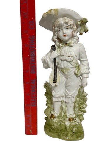 Antique German Carl Scheider Bisque Porcelain Boy w/ Mandolin Figurine 10246 - Picture 9 of 9