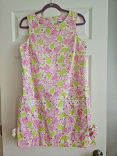 Lilly Pulitzer Vintage White Label Classic Shift Dress Black Jack Tiger 8