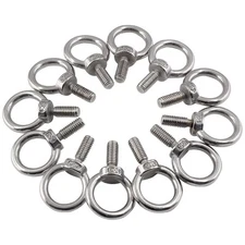 12Pcs M6 Lifting Eye Bolts, 304 Stainless Steel Male Thread M6(12Pcs) 