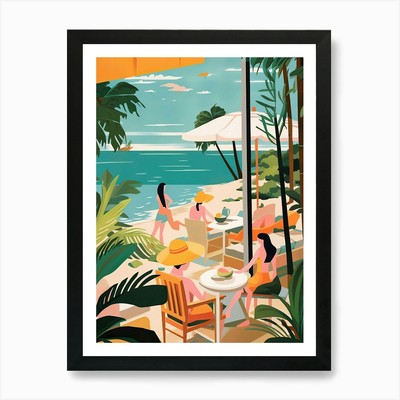 Phu Quoc, Vietnam, Grafik Illustra gerahmtes Wandbild Poster Leinwanddruck Bild