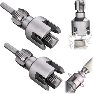2Pcs 1/2'' 3/4'' Water Pipe Threading Tool Integrated Internal & External Pipe
