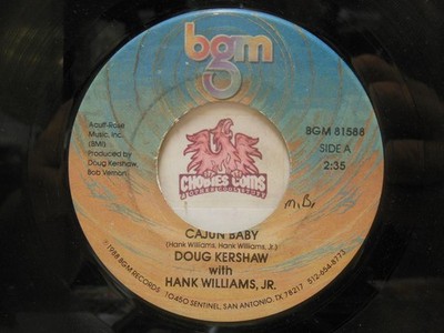 Doug Kershaw, Hank Williams Jr.   Cajun Baby / I Wanna Hold You, 45 RPM VG (31F)