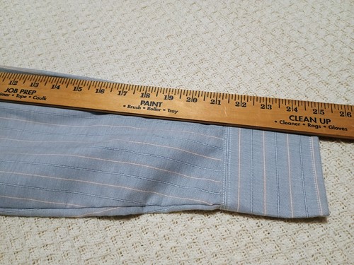 Vintage Wrangler Western Shirt Blue 16.5X34 Long Tail Large USA Single Needle - Picture 13 of 20