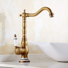 Rubinetto Cucina Ottone Antico Monocomando, Miscelatore Lavabo Rubinetto Bagno L