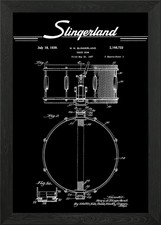 Slingarland Snare Patent Framed Wall Art Poster Canvas Print Picture