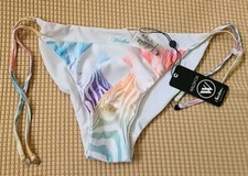 Wildfox Size M White Zebra Gold Hearts Bikini Swim Bottoms nwt