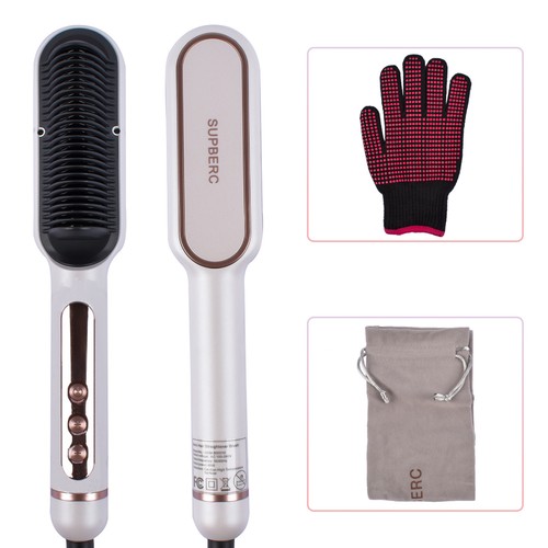 Negative Ionic Hair Straightener Brush with 9 Temp Settings--LED Display SUPBERC - Picture 2 of 9