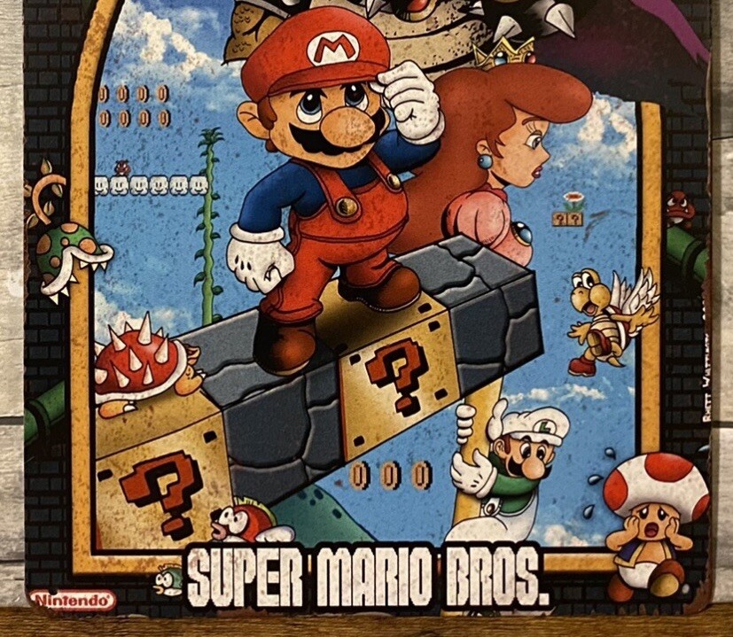Nintendo Super Mario Bros. Metal Tin Sign Poster Retro Man Cave
