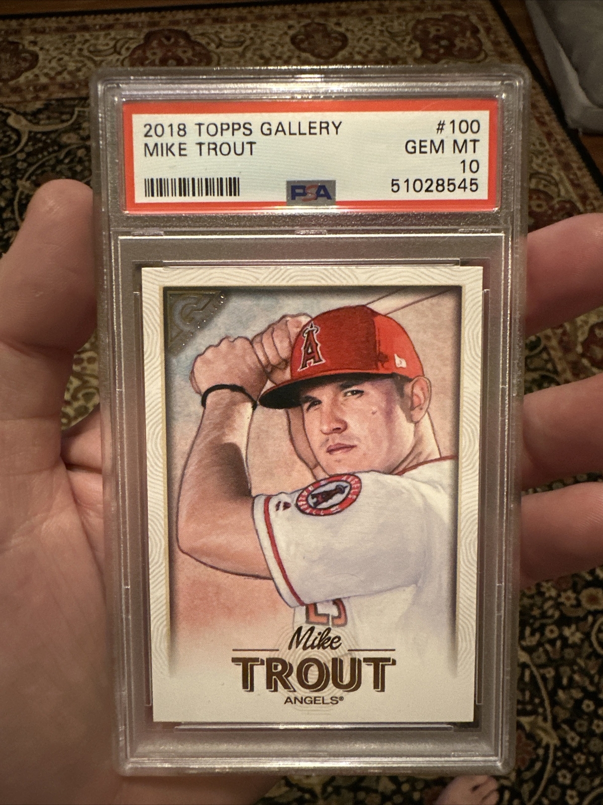 2018 Topps Gallery Mike Trout #100 PSA GEM MINT 10