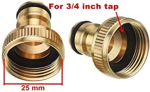 2 x MESSING-HAHNSTECKER ADAPTER GARTENSCHLAUCH WASSERHAHN SCHNAPPBESCHLAG 3/4 ZOLL GEWINDE - Bild 2 von 3