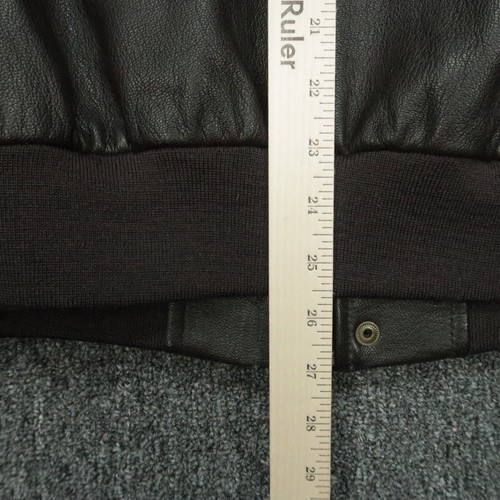 VINTAGE LL Bean Jacket Mens Medium Brown Leather Bomber Flight Lined - Picture 9 of 9