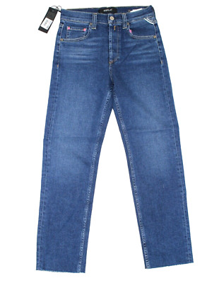 Replay WA678 MAIJKE Damen MOM Denim Jeans Hose - HIGH RISE STRAIGHT CROP - W25