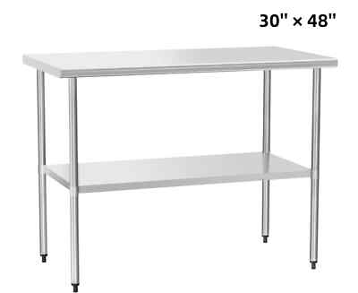 #ad #ad Stainless Steel Cooking Prep Table 30#x27;#x27; × 48#x27;#x27; Restaurant Kitchen Work Table New $162.99