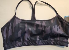 NEW GAPFIT Black Camo Sports Bra XL Low Support NWT