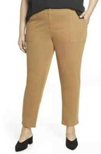 Eileen Fisher Dark Clay Camel Brown Organic Cotton Cozy Stretch Pants Sz 18W