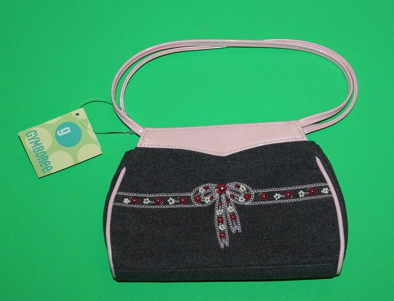 4 5 6 7 8 NWT Gymboree HOLIDAY MAGIC  2003 Gray Pink Beaded Bow PURSE Girls HTF