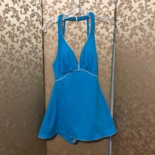 Robby Len Vintage Aqua Blue Green Swimsuit Size 11 12