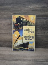 Southern Railway Train Ship Sturdy Metal Sign Logo Photo Atlantic Garage Mancave