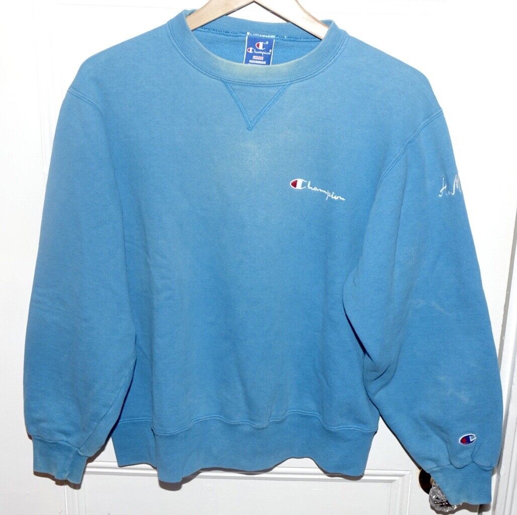 Hvilken en Flytte Krydderi Vintage Champion Sweatshirt Made In The USA Men's Large Teal Blue | eBay